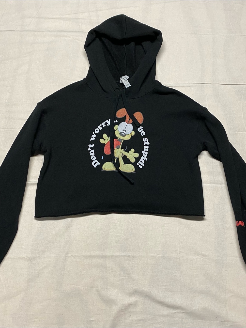 Women Bella Canvas Black Cropped Hoodie with Graphic